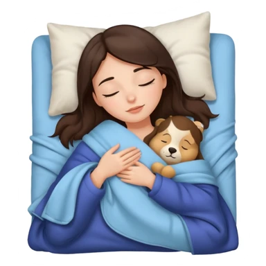 brunette girl sleeping cozy sticker