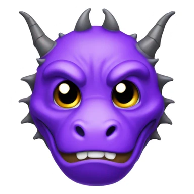 a sad crying back - purple dragon head sticker