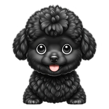 Cute black toy poodle sticker