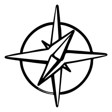 compass navigation tool with directional needle sticker