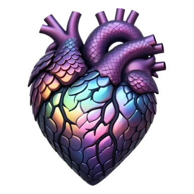 dark warm iridescent SCALEy heart sticker