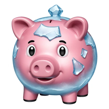  Piggy bank in ice texture sticker
