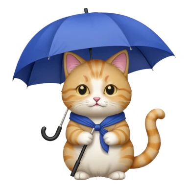 cat holding an umbrella sticker