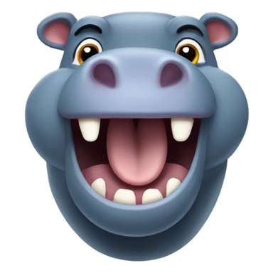 a hippo slapping his face sticker