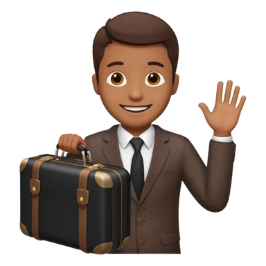 A BROWN business man with a suitcase in his hand sticker