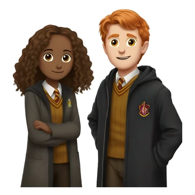 harry potter with hermione granger and ron weasley standing together sticker