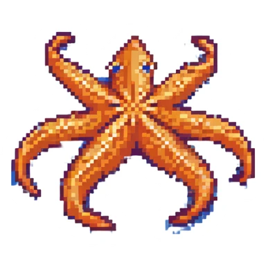 Orange sea star with five arms sticker