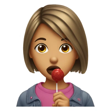 Girl sucking on a lollipop sticker