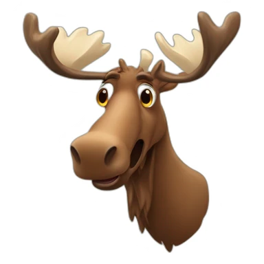 nerviest cartoon moose sticker