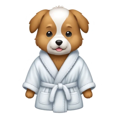 Dog wearing bath clothes  sticker