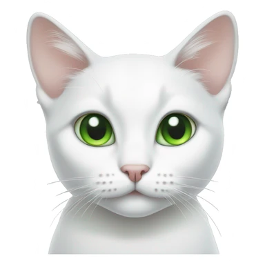 White cat with gray spot on ear and green eyes  sticker