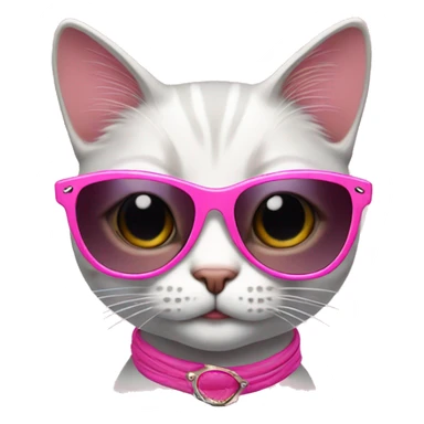 Cat coquette with sunglasses pink  sticker