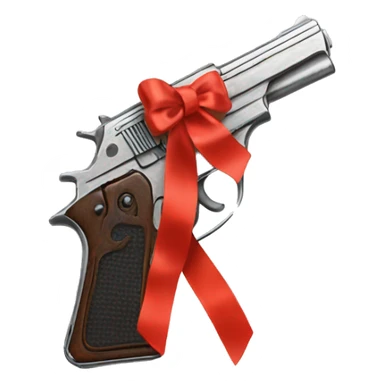 pistol with a ribbon sticker