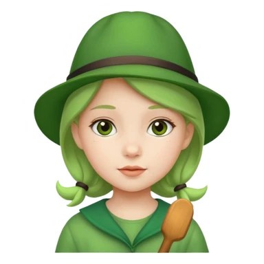 girl kid Character with Green Hats sticker