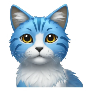 A blue winged cat with fur dotted with glitter sticker