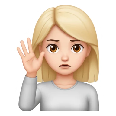 annoyed girl with stop hand gesture sticker