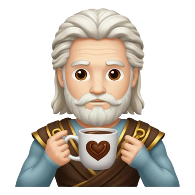 Zeus holding two cups of coffee sticker