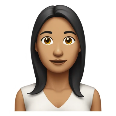 Mexican woman, 53 years old, has sun-darkened skin with a round face, has thick shoulder-length black hair. sticker