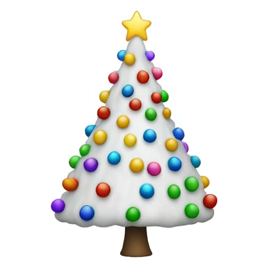 A white Christmas tree with multi-colored lights sticker