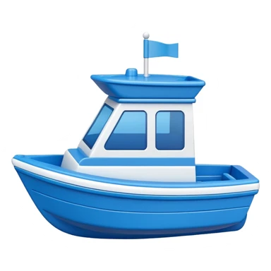 blue plastic toy boat sticker