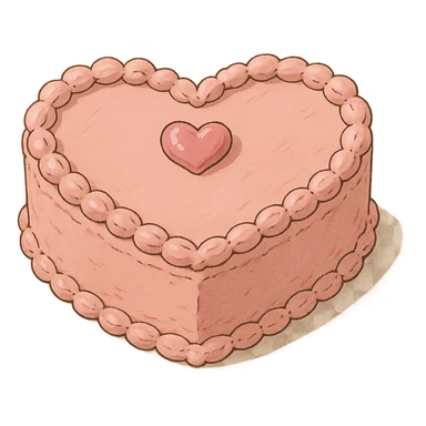 pink heart-shaped cake sticker