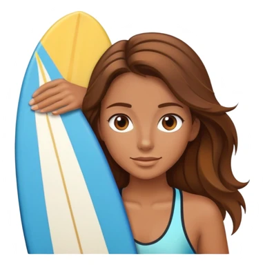 beautiful Surfer girl on the board with brown hair sticker