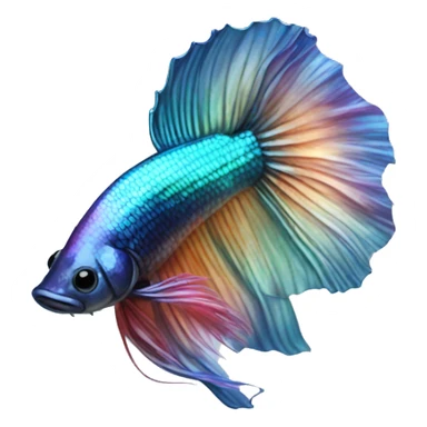 Pretty iridescent long fin betta fish realistic sticker