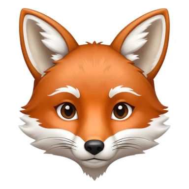 Fox with brown ears and white on the inside and 9 lines and the forehead sticker