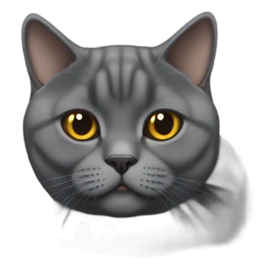 fat dark grey british shorthair cat with caramel eyes sticker