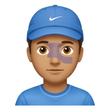 blue tennis hat and blue tshirt man sticker