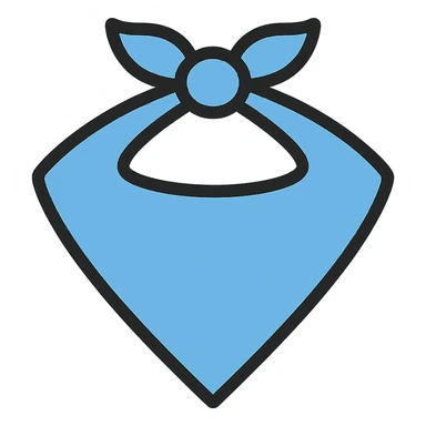 unfolded blue bandana icon with color outline sticker