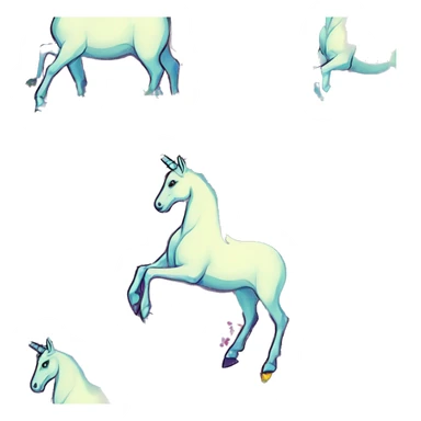 Trippy patchwork transparent Zombie Pegasus unicorn psychedelic flowers floral groovy art neon rave raving sticker