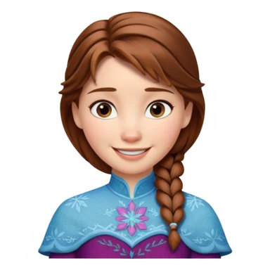 anna from frozen brown hair sticker