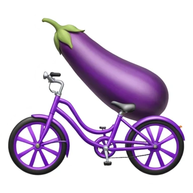 eggplant riding a bike sticker