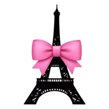 Eiffel Tower and pink bow on it sticker