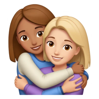 ￼ una amiga abrazada con su otra amiga feliz sticker