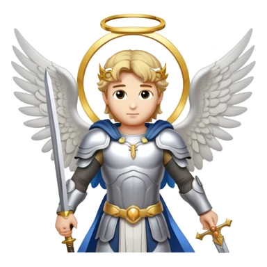 Archangel Michael with sword and wings and halo sticker