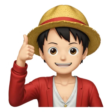 luffy giving a thumbs up in anime style sticker