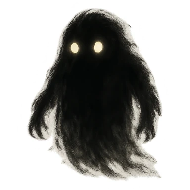 mysterious shadowy monster with glowing eyes sticker
