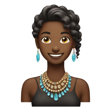 smiling girl with jewelry sticker