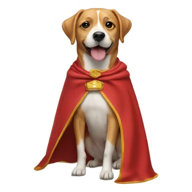 Dog wearing cape sticker