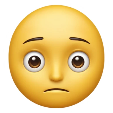 A 3D yellow emoji face giving a side-eye expression, one eyebrow raised, eyes looking sideways with a slightly skeptical or unimpressed look, clean white background, realistic shading, high detail, glossy texture, centered composition. sticker