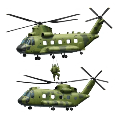 Chinook dropping soldiers sticker