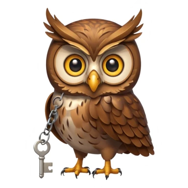 Сова с ключом sticker