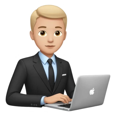 сделай мне мужчину бизнес аналитика котрый очен крутой в костюме и с компом  sticker