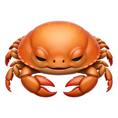Meme-Worthy Cute Sleeping Baby Crab Portrait Emoji, Head and body resting peacefully with a contented smile, showcasing a petite, delicately armored form and eyes gently closed in serene slumber, Simplified yet adorably endearing features, highly detailed, glowing with a soft, drowsy coastal light, high shine, relaxed and utterly lovable, stylized with an air of playful laziness, soft glowing outline, capturing the essence of a sleeping baby crab that feels destined to become the next viral icon of adorable rest! sticker