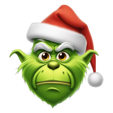 Grinch wearing a Christmas hat sticker