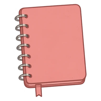 digital illustration of a pink notebook, no background sticker