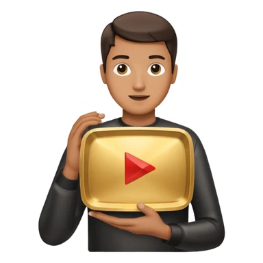 flexing youtube golden play button sticker