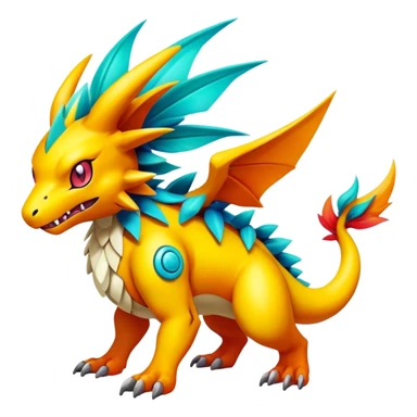 Colorful Exotic Pokémon-Digimon-Fakémon-hybrid-creature (full body) sticker